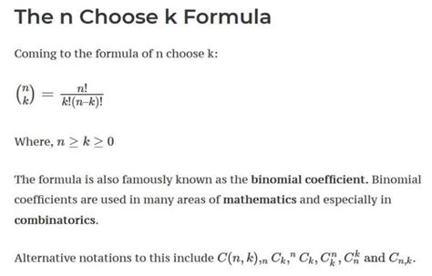n choose k formula.
